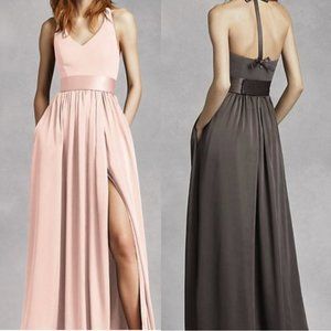 NWT Blush Vera Wang V Neck Halter Gown